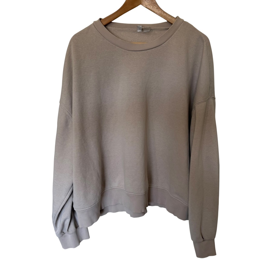H&M Divided Sweatshirt Women XXL Taupe Good Oversized Crewneck Basic 09940075